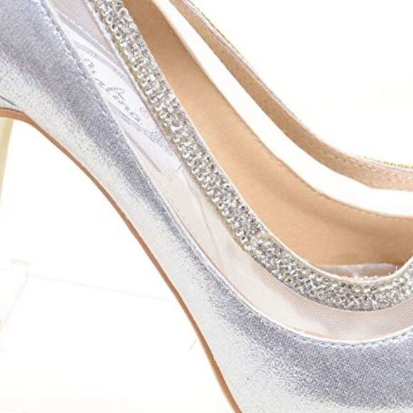 NEW Bridal Sparkly Peep Toe Platform Stiletto Dress Formal Pumps - Picture 6 of 8